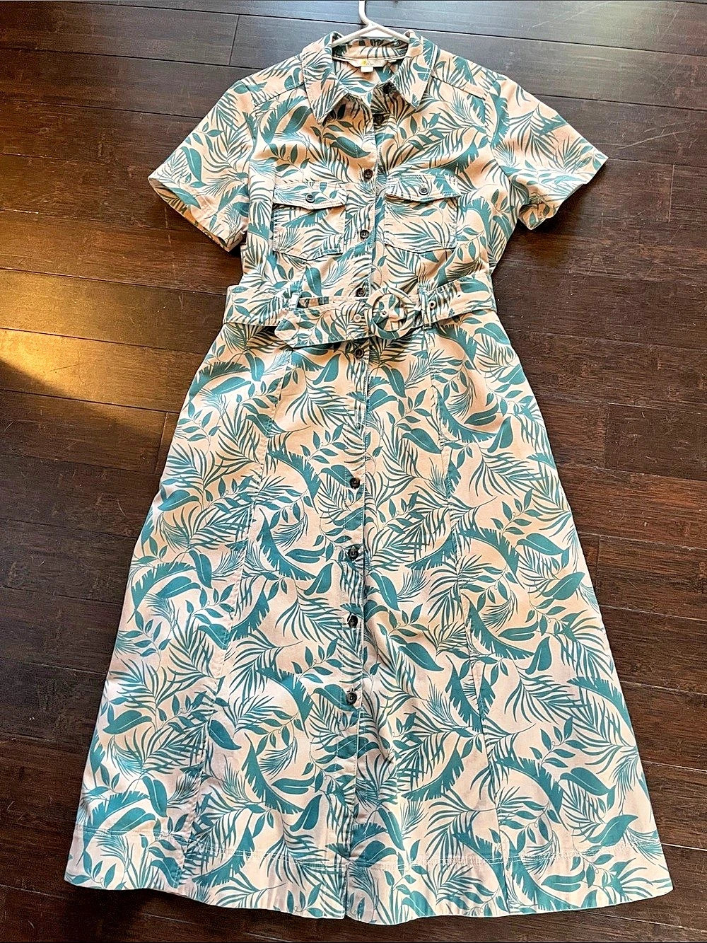 Boden Shirt Dress Floral Midi in Pink & Green